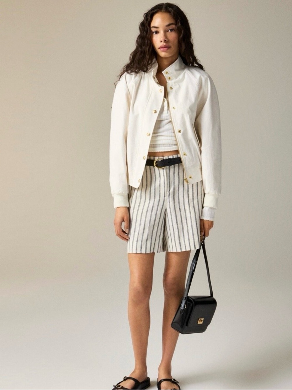 J. Crew Harbor Striped linen Shorts